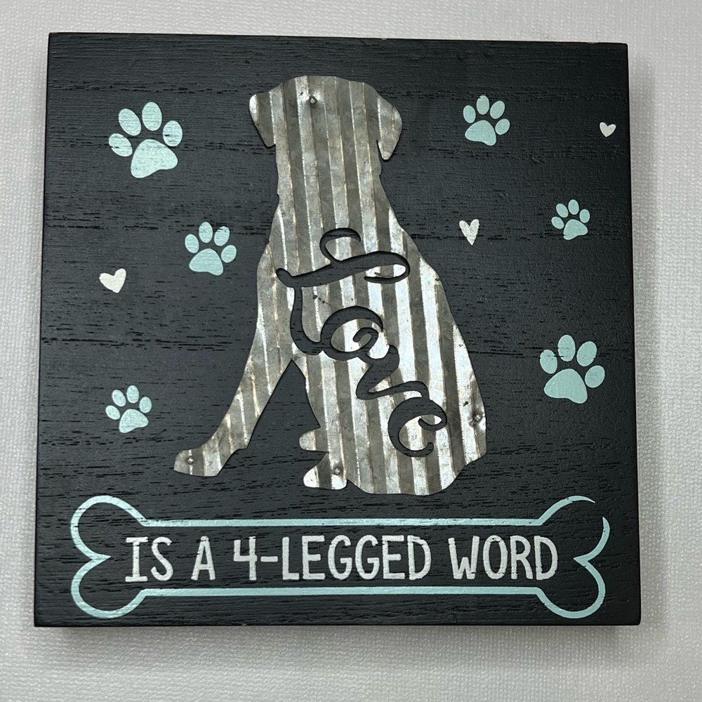 Dog Themed Wall Art with Paw Prints - “Love is a 4-legged word”